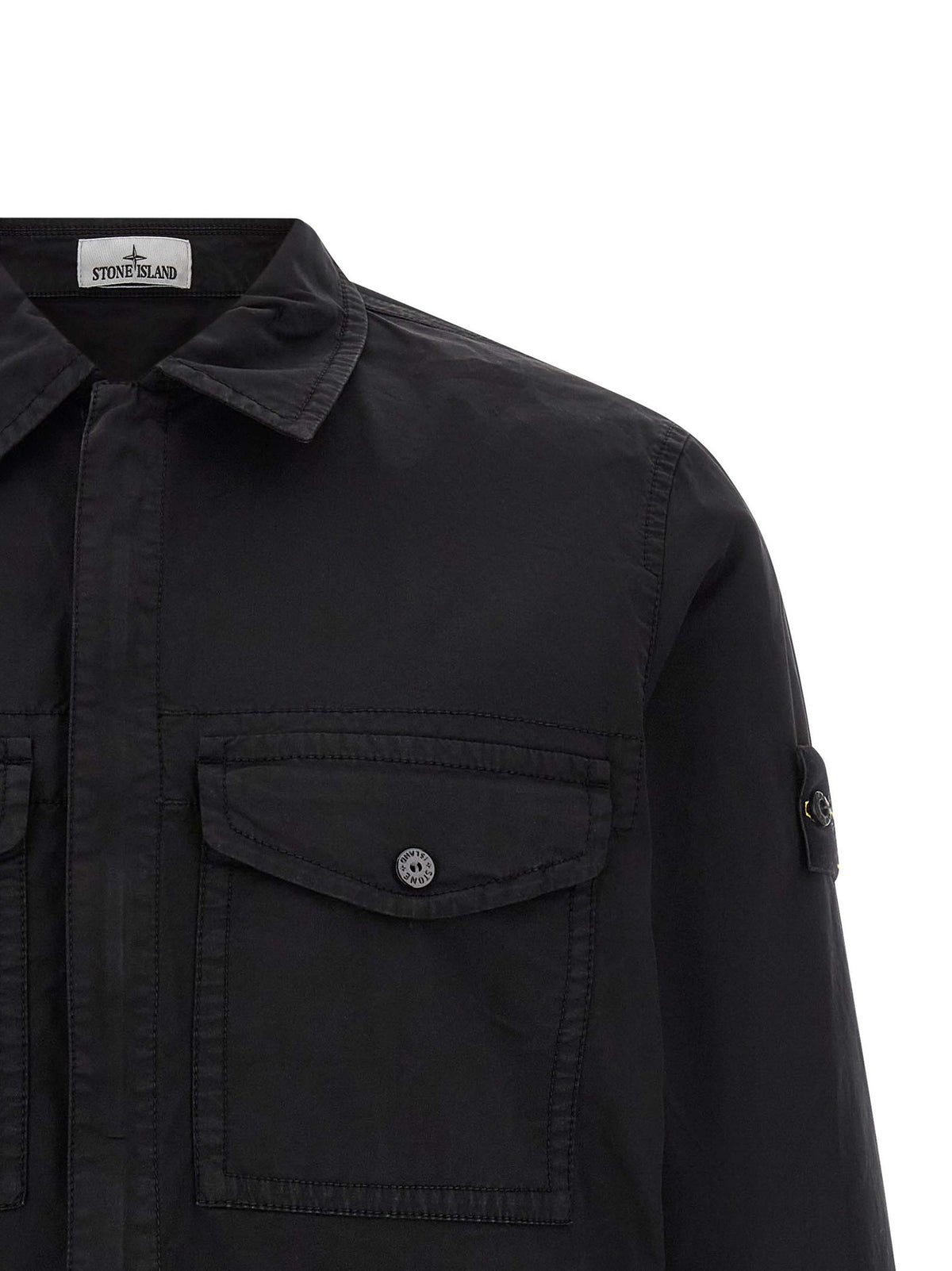 Stone Island Badge Overshirt Black