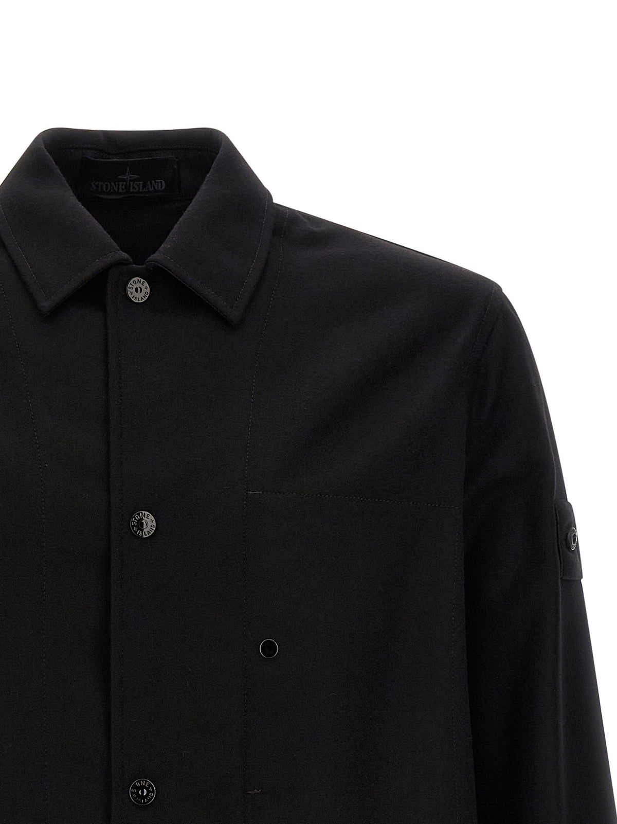 Stone Island Badge Stone Island Ghost Overshirt Black