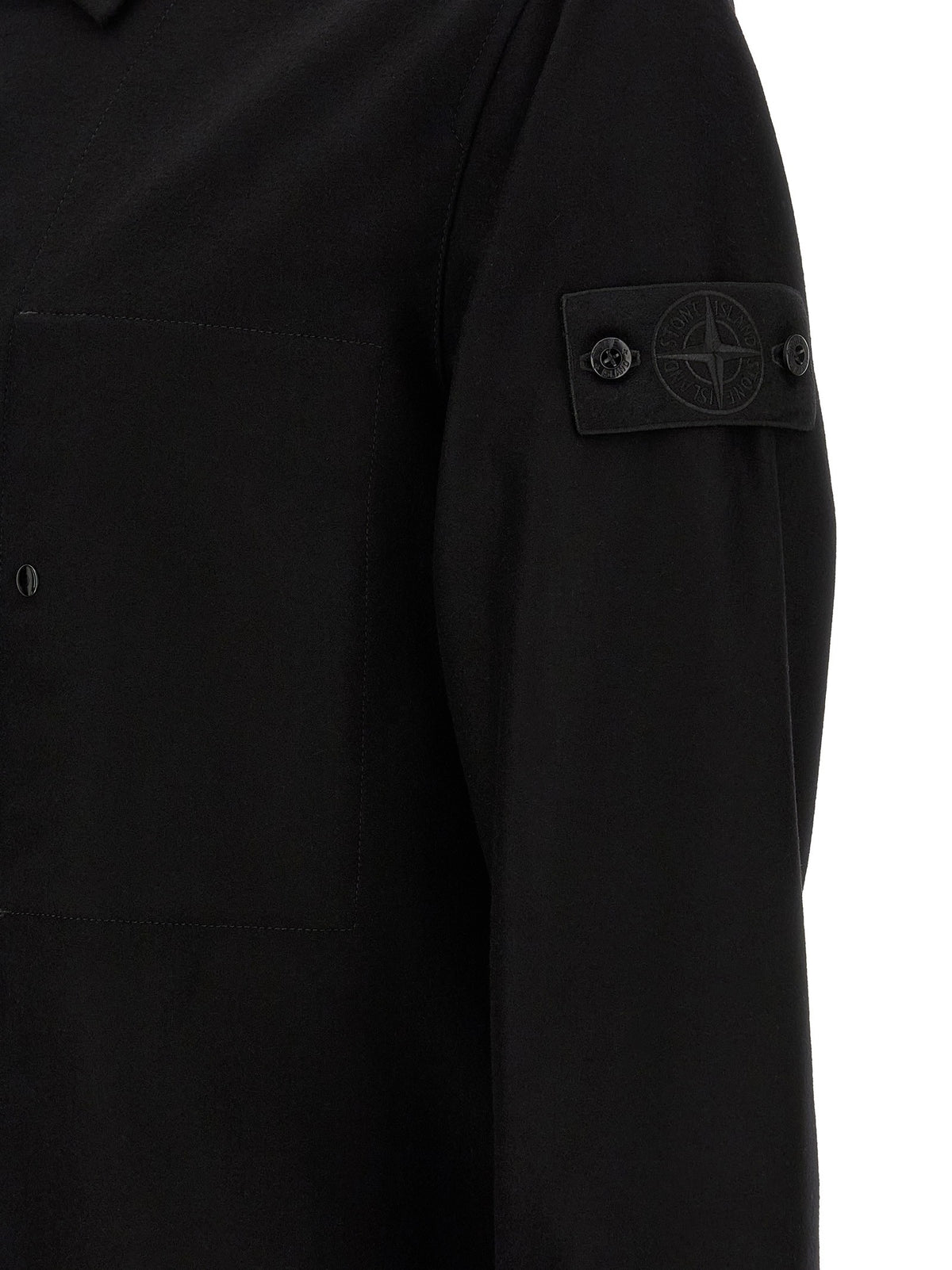 Stone Island Badge Stone Island Ghost Overshirt Black