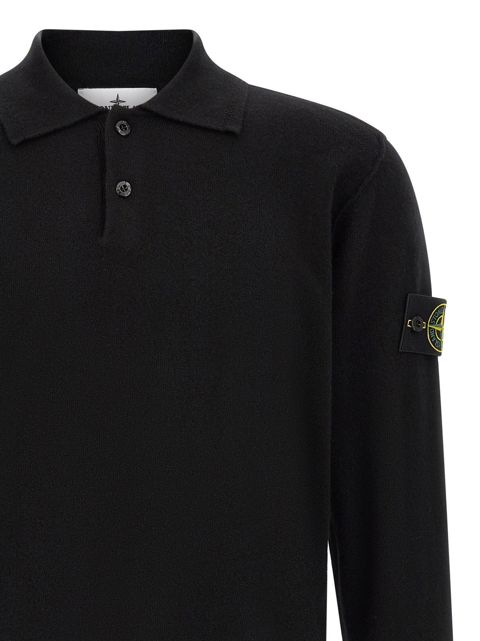 Stone Island Badge Stone Island Polo Shirt Black