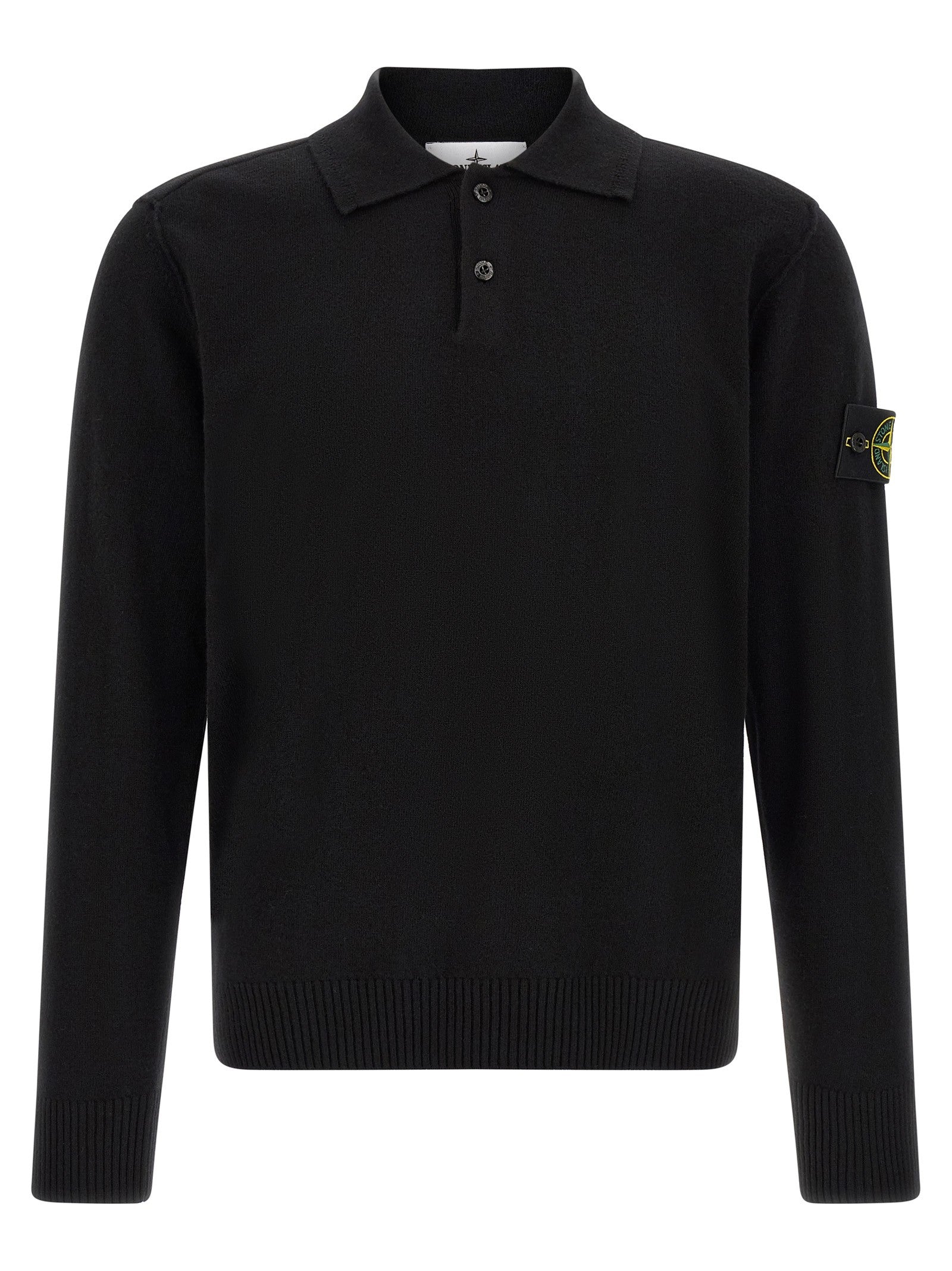 Stone Island Badge Stone Island Polo Shirt Black