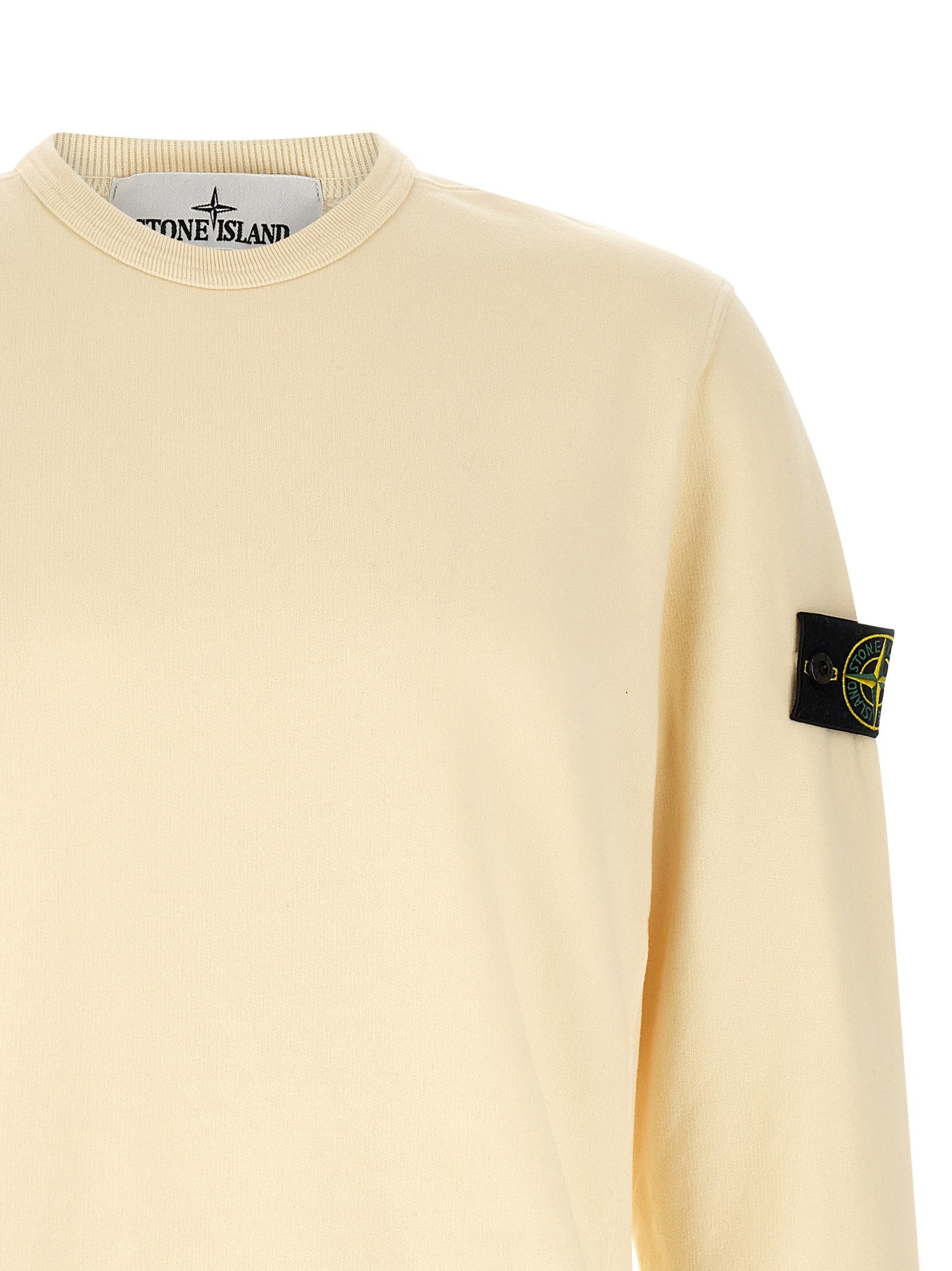 Stone Island Badge Stone Island Sweatshirt White