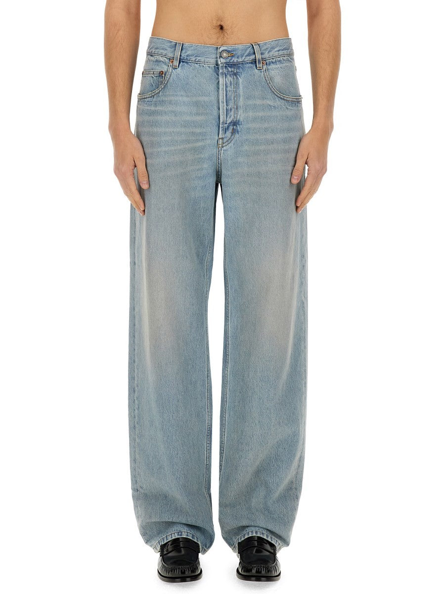 Saint Laurent Men's Baggy Denim Jeans Blue Saint Laurent