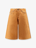 Walk In Paris Men's Baggy Orange Denim Shorts Orange