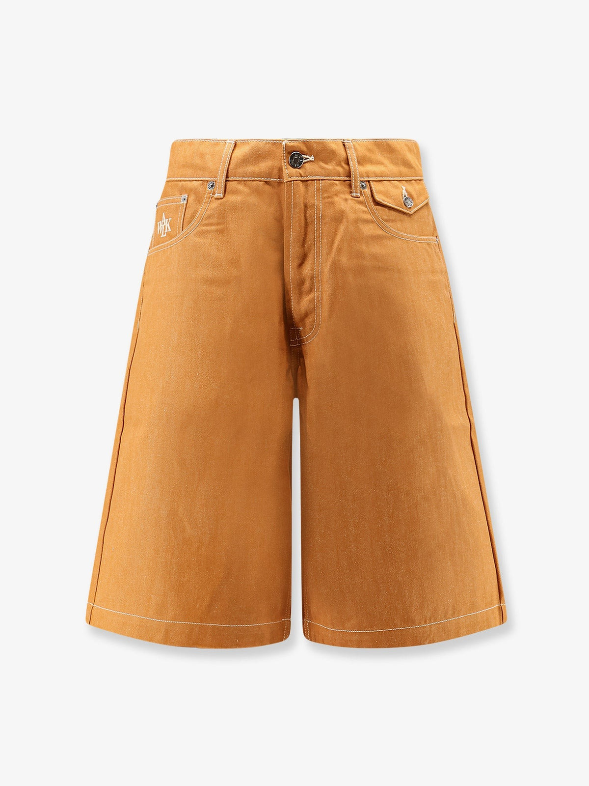 Walk In Paris Men's Baggy Orange Denim Shorts Orange