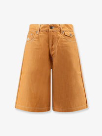 Walk In Paris Men's Baggy Orange Denim Shorts Orange