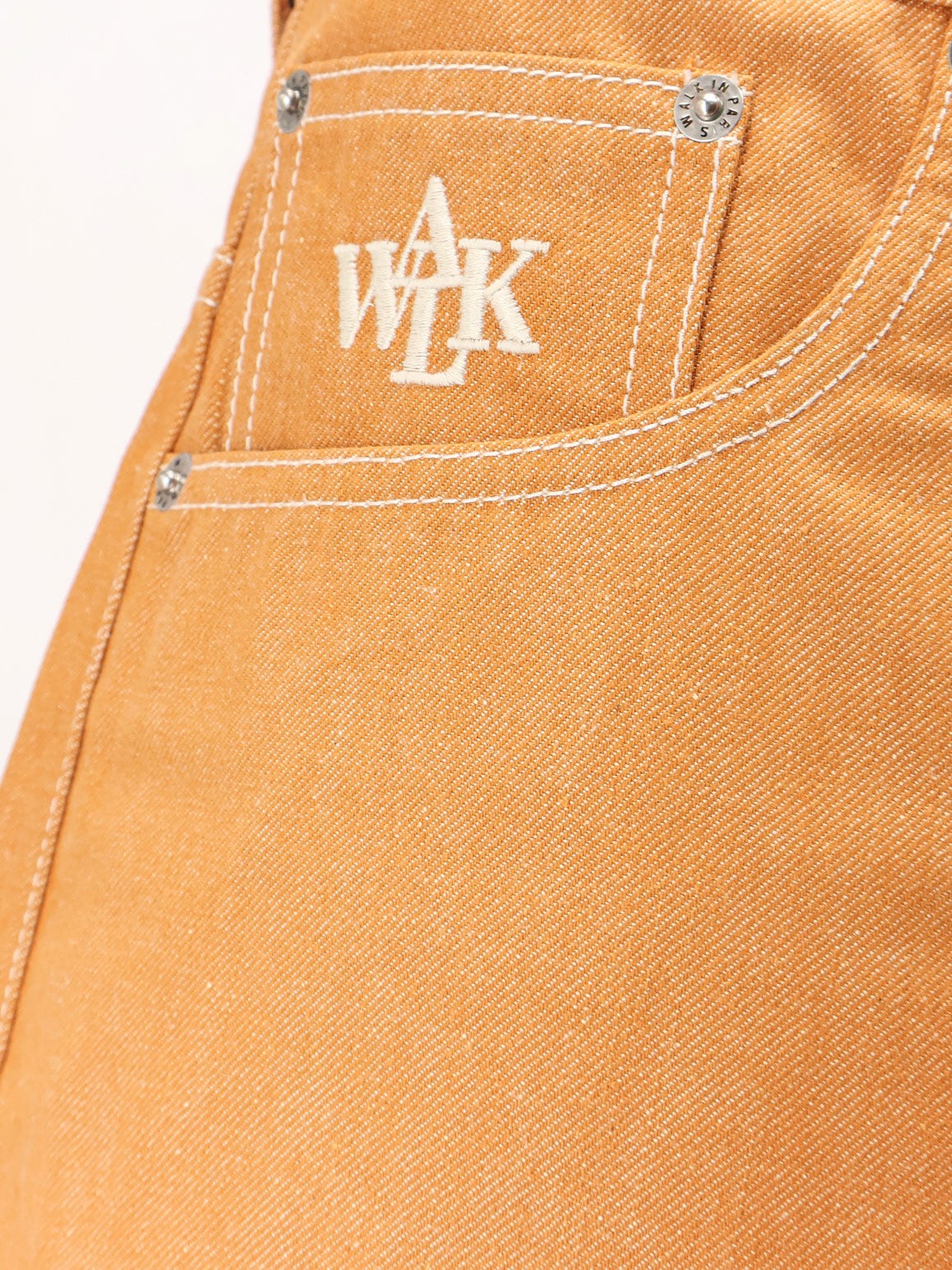 Walk In Paris Men's Baggy Orange Denim Shorts Orange, view 3