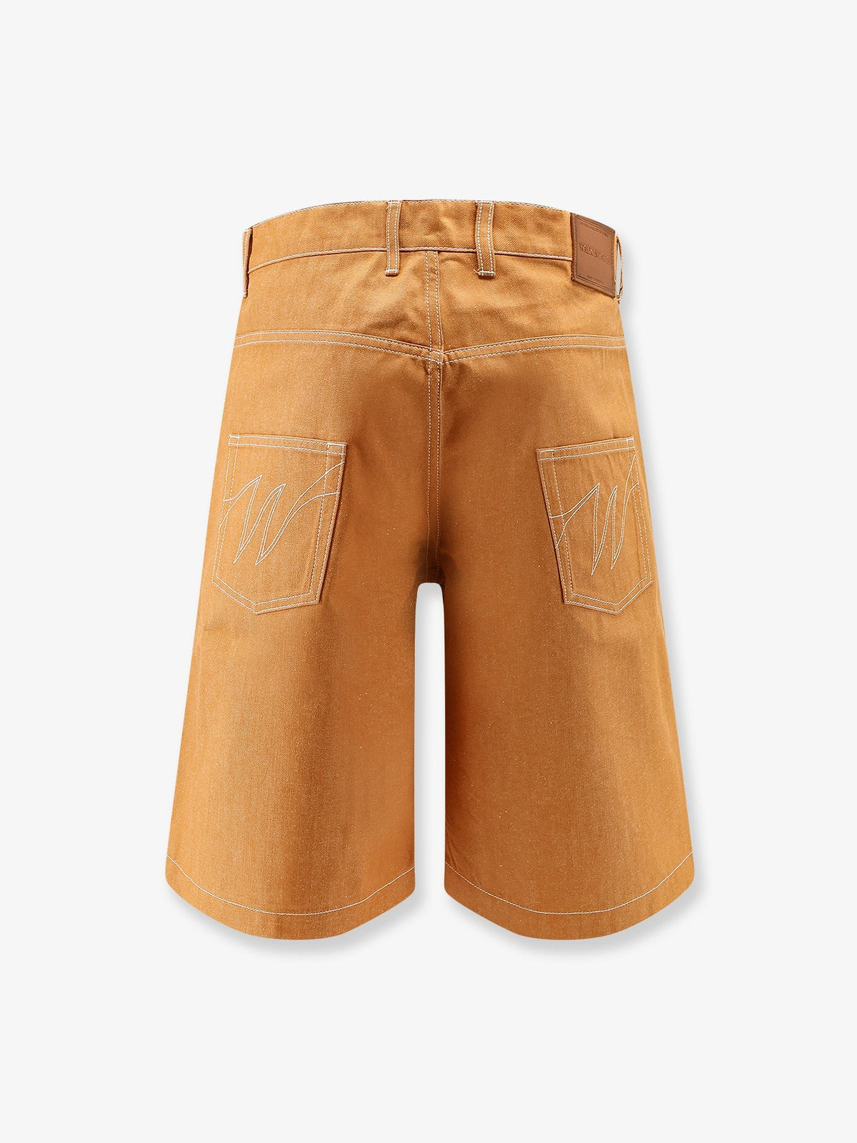 Walk In Paris Men's Baggy Orange Denim Shorts Orange, view 2