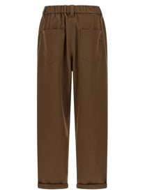 Brunello Cucinelli Baggy Pull on Pants Brown, view 2