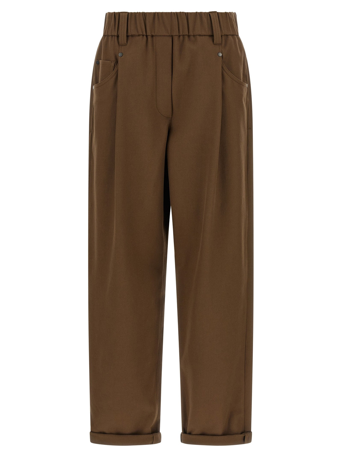 Brunello Cucinelli Baggy Pull on Pants Brown