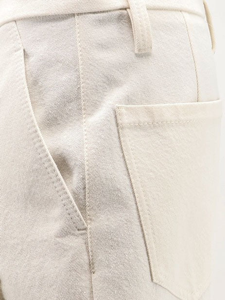 Brunello Cucinelli Women's Baggy Wrinkled Wool and Cotton Trousers PANAMA