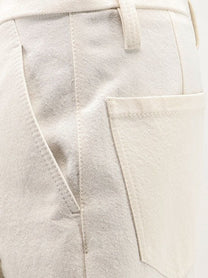 Brunello Cucinelli Women's Baggy Wrinkled Wool and Cotton Trousers PANAMA