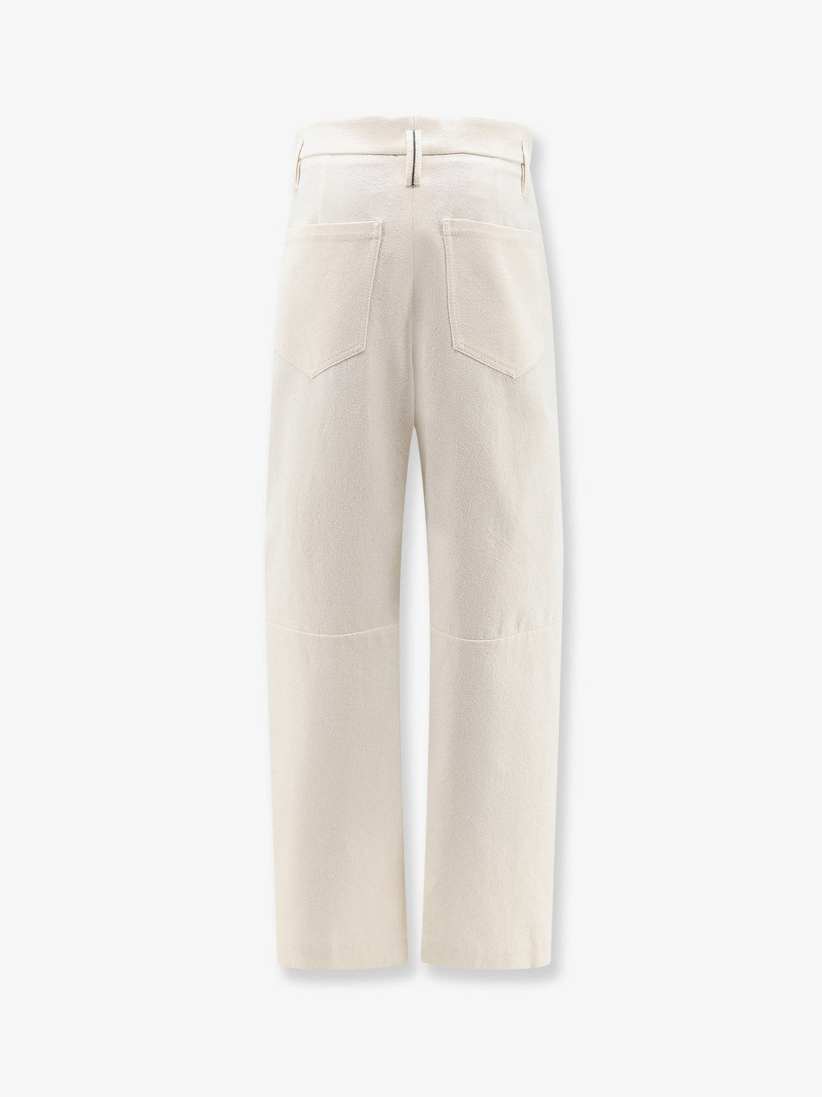 Brunello Cucinelli Women's Baggy Wrinkled Wool and Cotton Trousers PANAMA, view 2