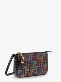 Fendi Women's Baguette FF Fabric Clutch Bag Grey