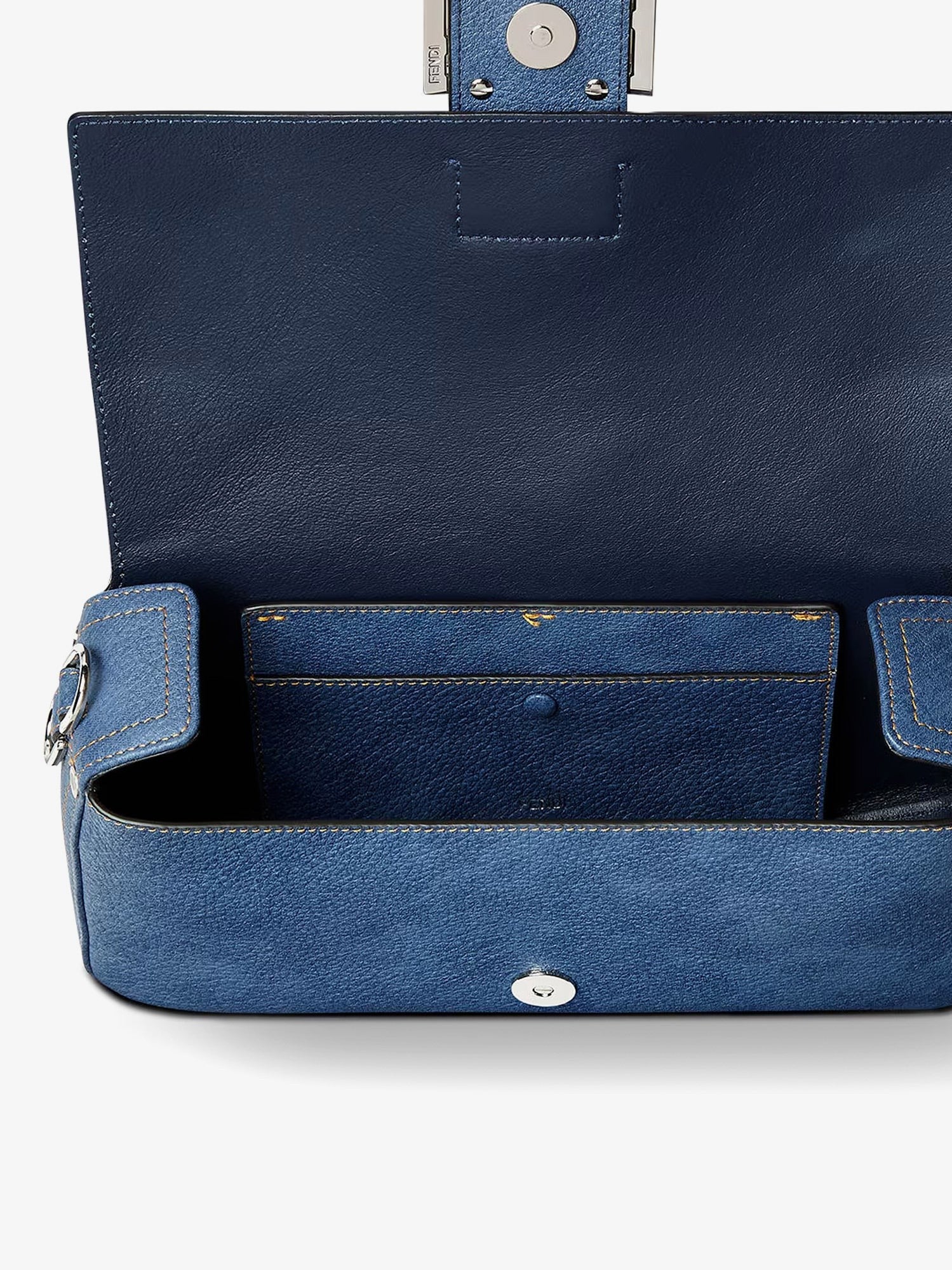 Fendi Women's Baguette Leather Shoulder Bag Blue