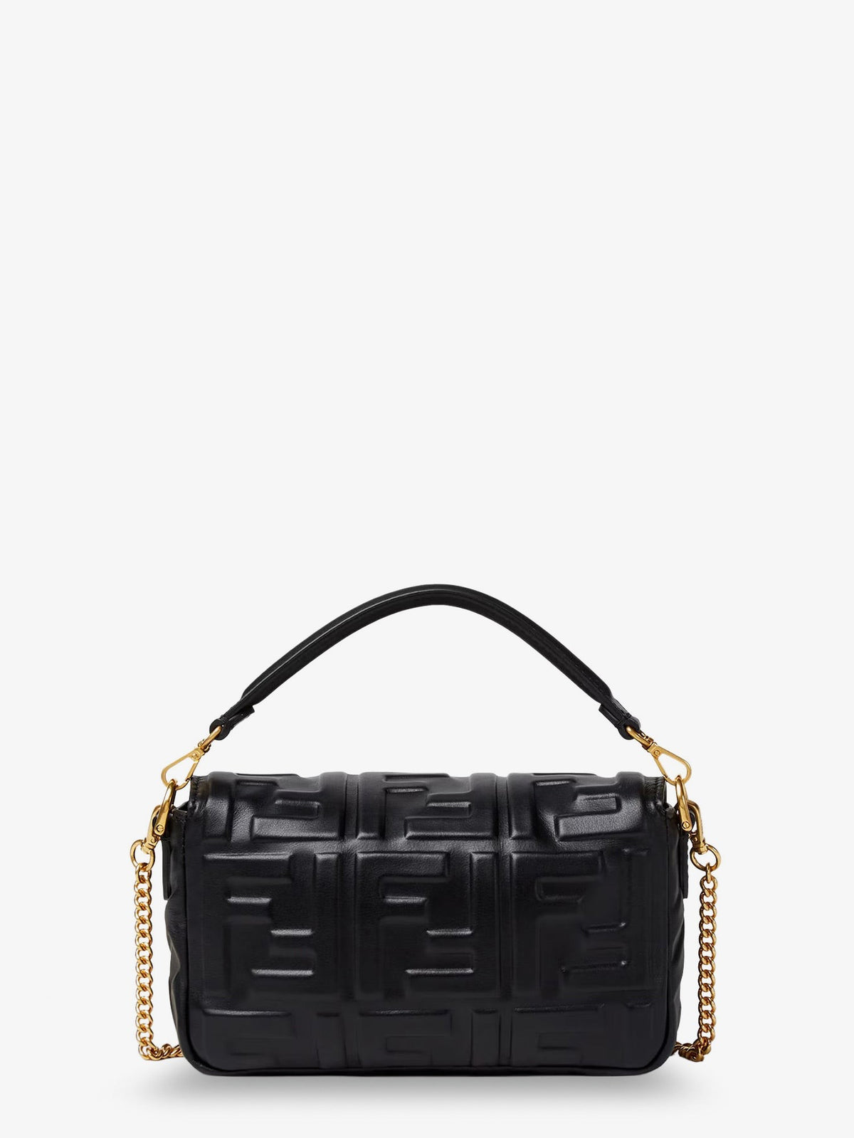 Fendi Women's Baguette Mini Leather Shoulder Bag Black