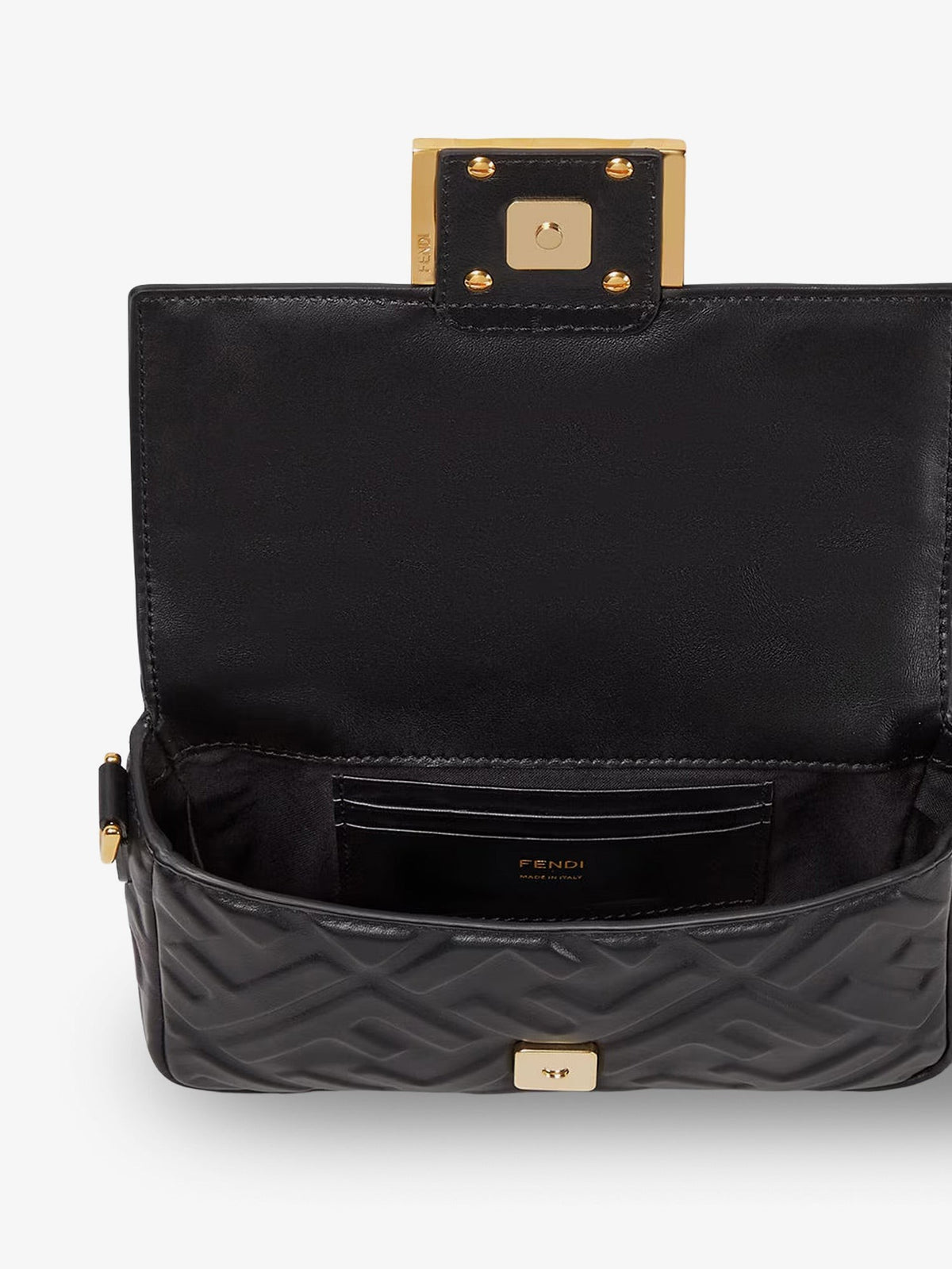 Fendi Women's Baguette Mini Leather Shoulder Bag Black