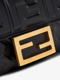 Fendi Women's Baguette Mini Leather Shoulder Bag Black
