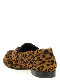 Fendi Baguette Pony Hair Loafers Brown