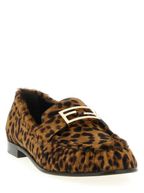 Fendi Baguette Pony Hair Loafers Brown