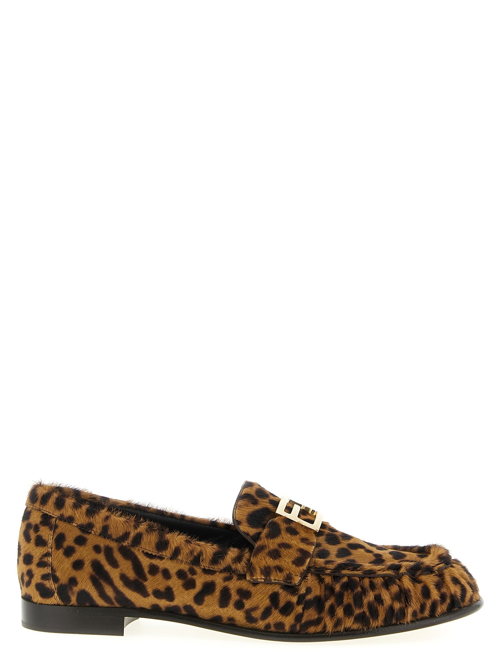 Fendi Baguette Pony Hair Loafers Brown