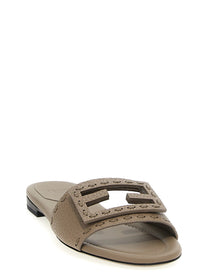 Fendi Baguette Slides Grey