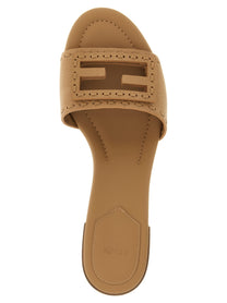 Fendi Baguette Slides Beige