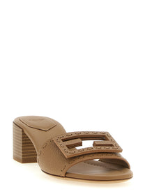 Fendi Baguette Slides Beige
