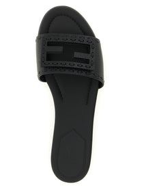 Fendi Baguette Slides Black