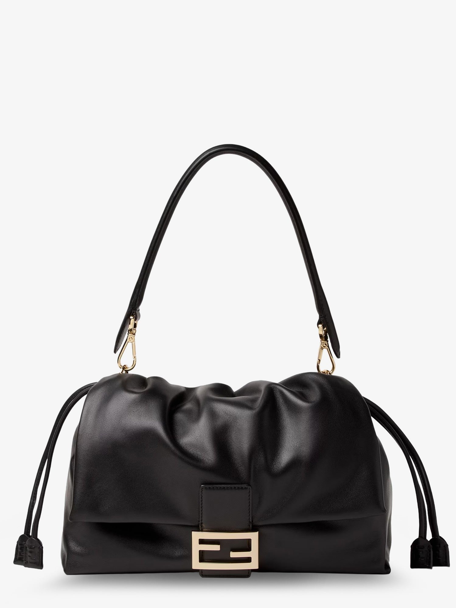 Fendi Women's Baguette Soft Large Leather Bag Black