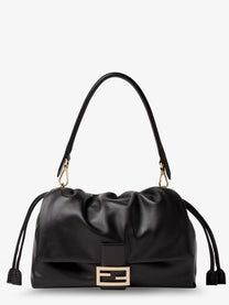 Fendi Women's Baguette Soft Large Leather Bag Black