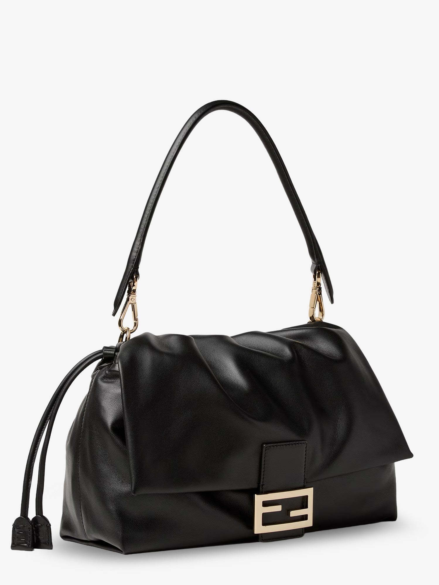 Fendi Women's Baguette Soft Large Leather Bag Black