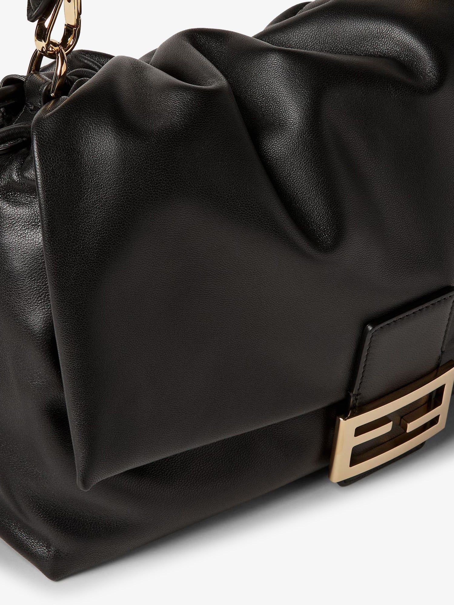 Fendi Women's Baguette Soft Large Leather Bag Black