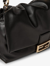 Fendi Women's Baguette Soft Large Leather Bag Black
