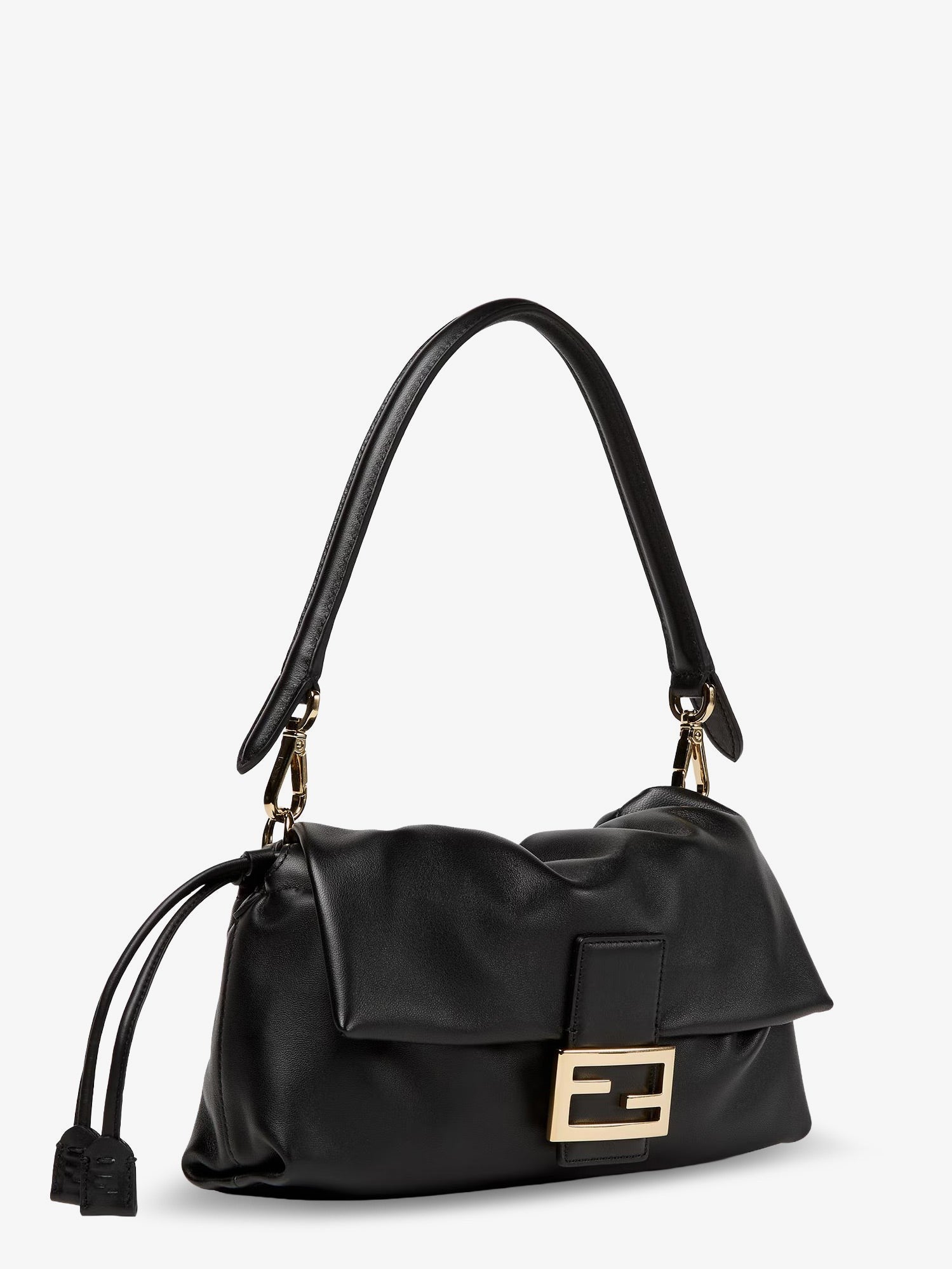Fendi Women's Baguette Soft Medium Leather Shoulder Bag Black