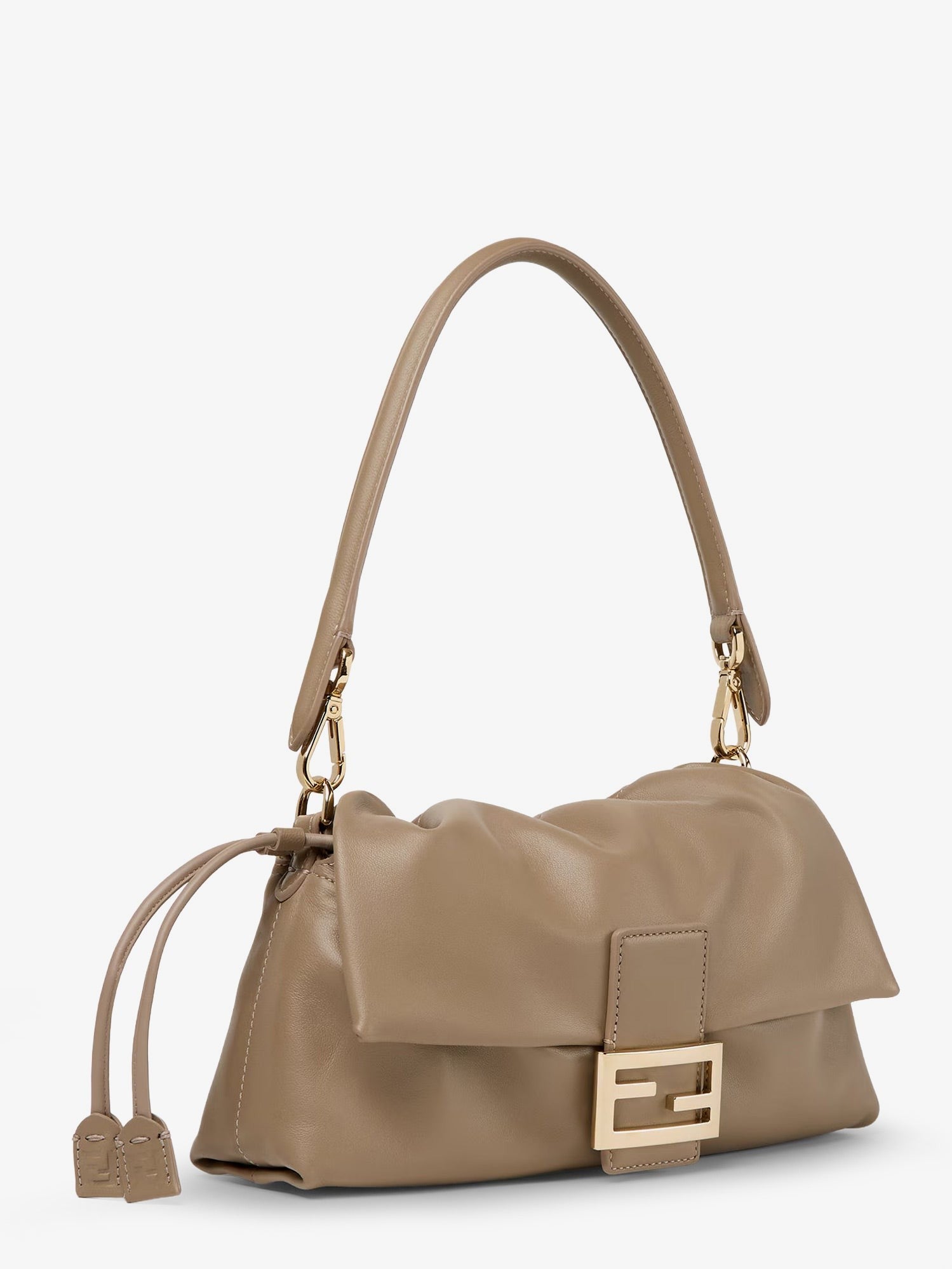Fendi Women's Baguette Soft Medium Leather Shoulder Bag Gold