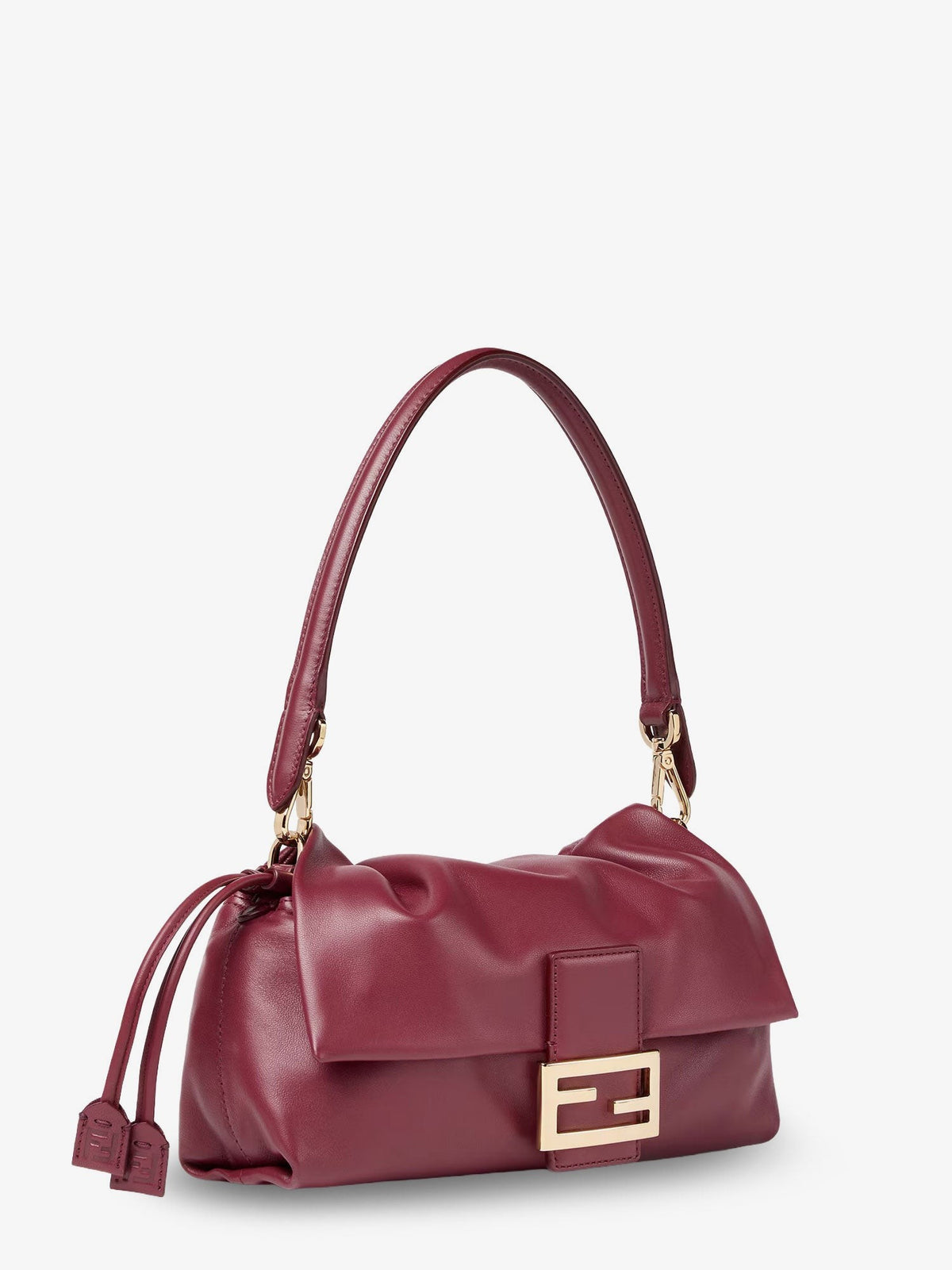 Fendi Women's Baguette Soft Medium Leather Shoulder Bag Red