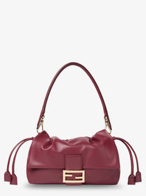 Fendi Women's Baguette Soft Medium Leather Shoulder Bag Red