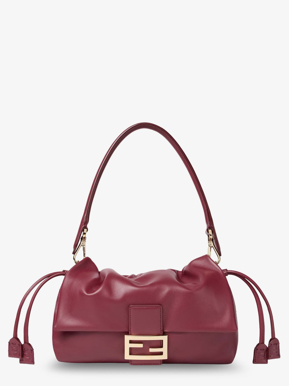 Fendi Women's Baguette Soft Medium Leather Shoulder Bag Red