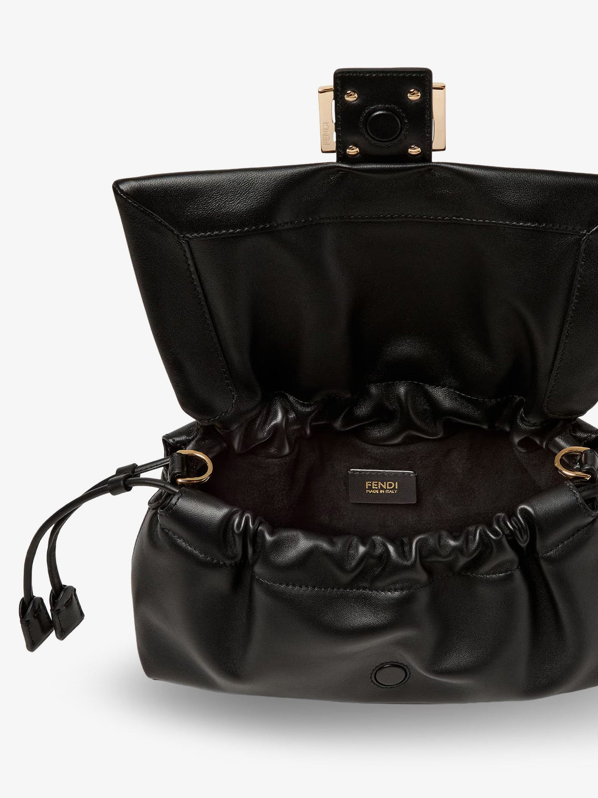 Fendi Women's Baguette Soft Medium Leather Shoulder Bag Black, view 5