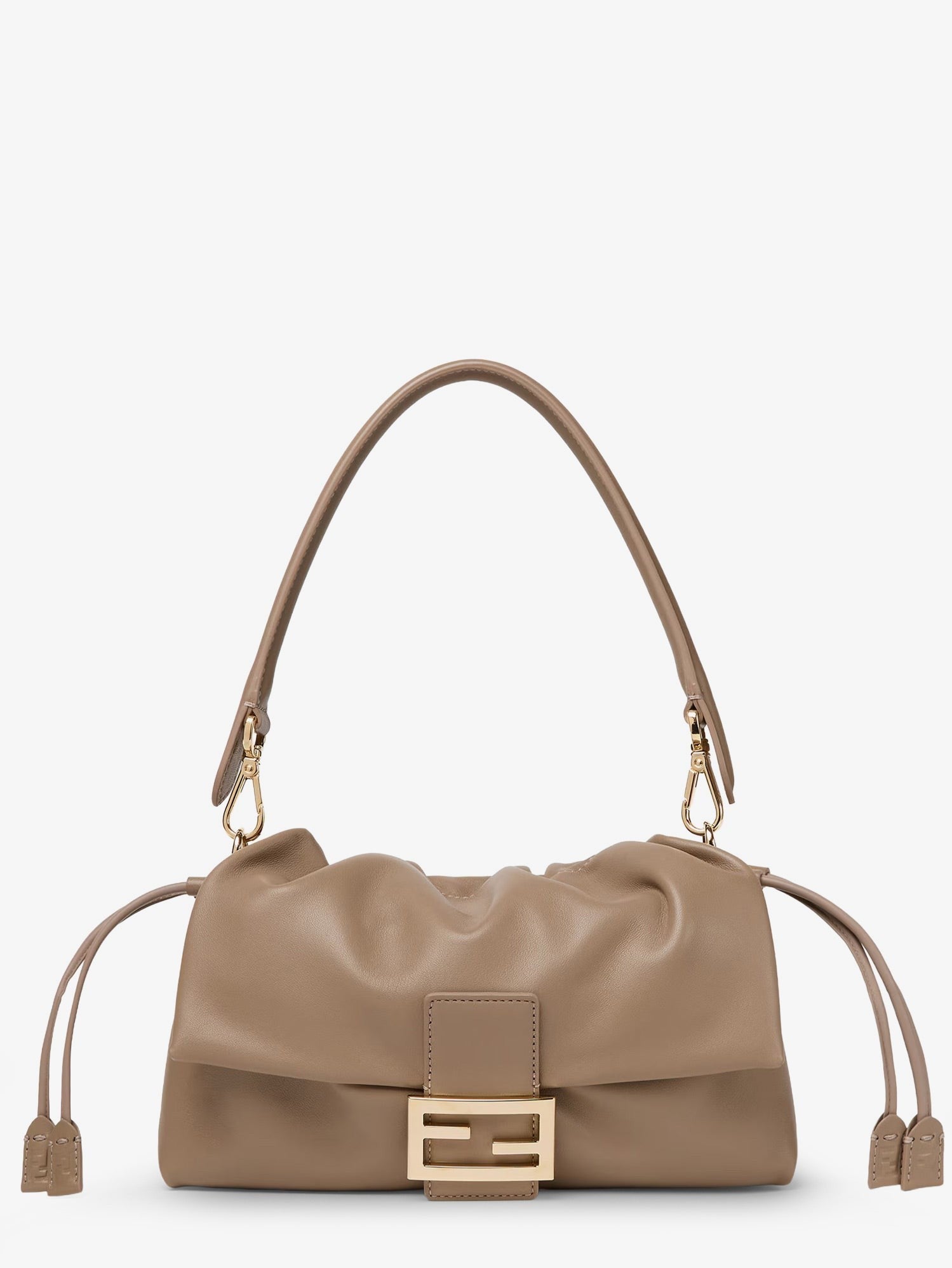 Fendi Women's Baguette Soft Medium Leather Shoulder Bag Gold