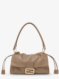 Fendi Women's Baguette Soft Medium Leather Shoulder Bag Gold