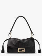 Fendi Women's Baguette Soft Medium Leather Shoulder Bag Black