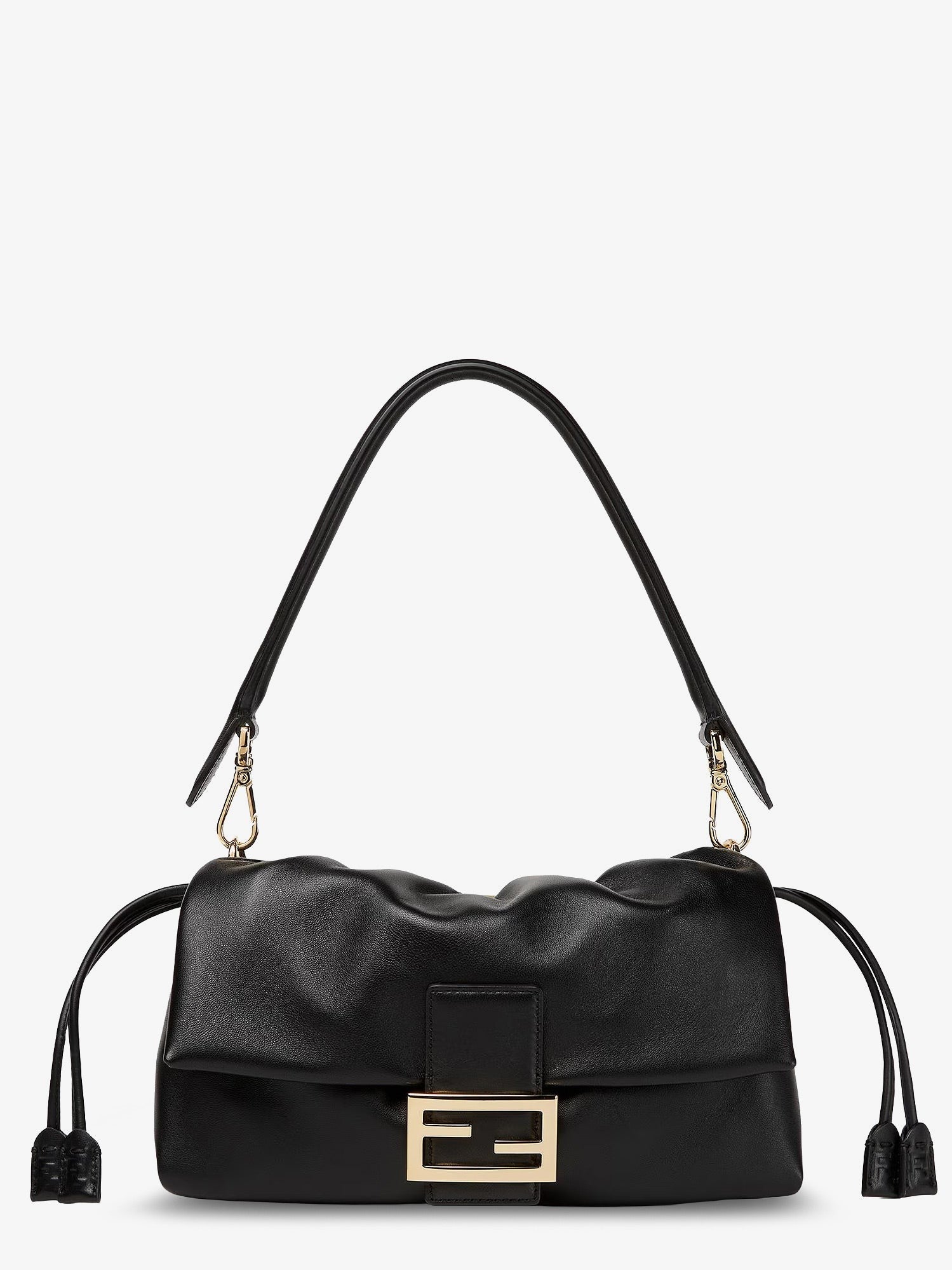 Fendi Women's Baguette Soft Medium Leather Shoulder Bag Black