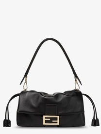Fendi Women's Baguette Soft Medium Leather Shoulder Bag Black