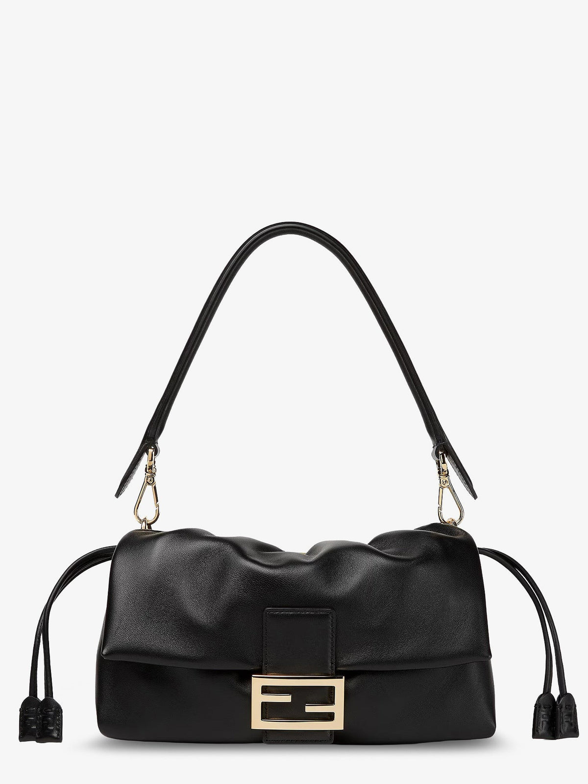 Fendi Women's Baguette Soft Medium Leather Shoulder Bag Black