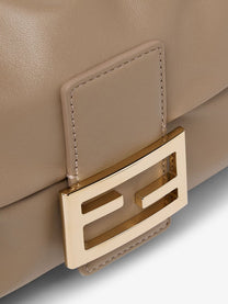 Fendi Women's Baguette Soft Medium Leather Shoulder Bag Gold