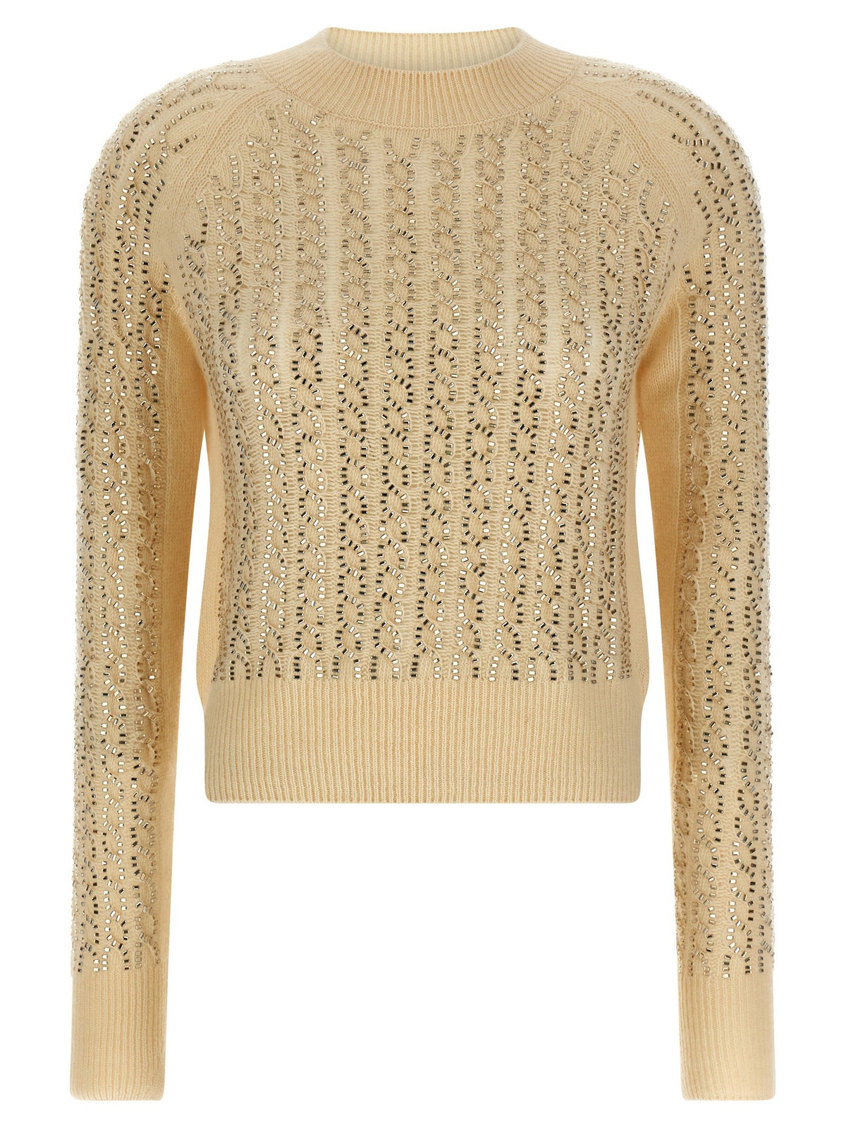 Ermanno Scervino Baguette Studded Sweater Beige
