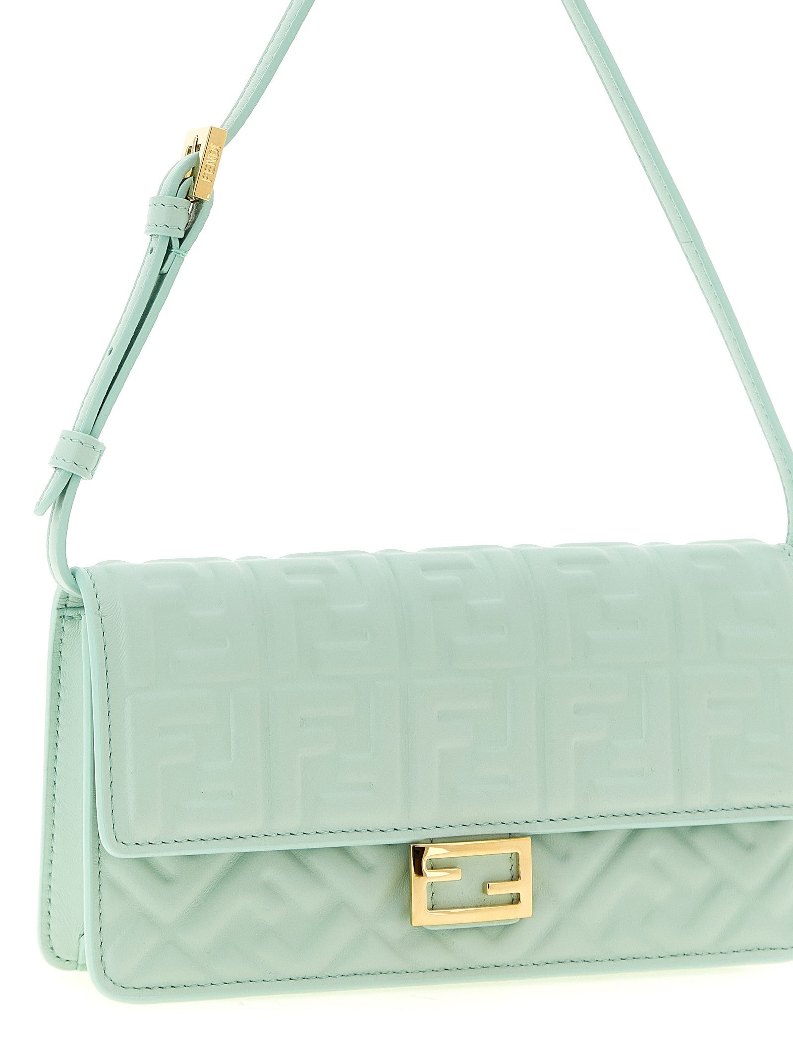 Fendi Baguette Wallet on Chain Green