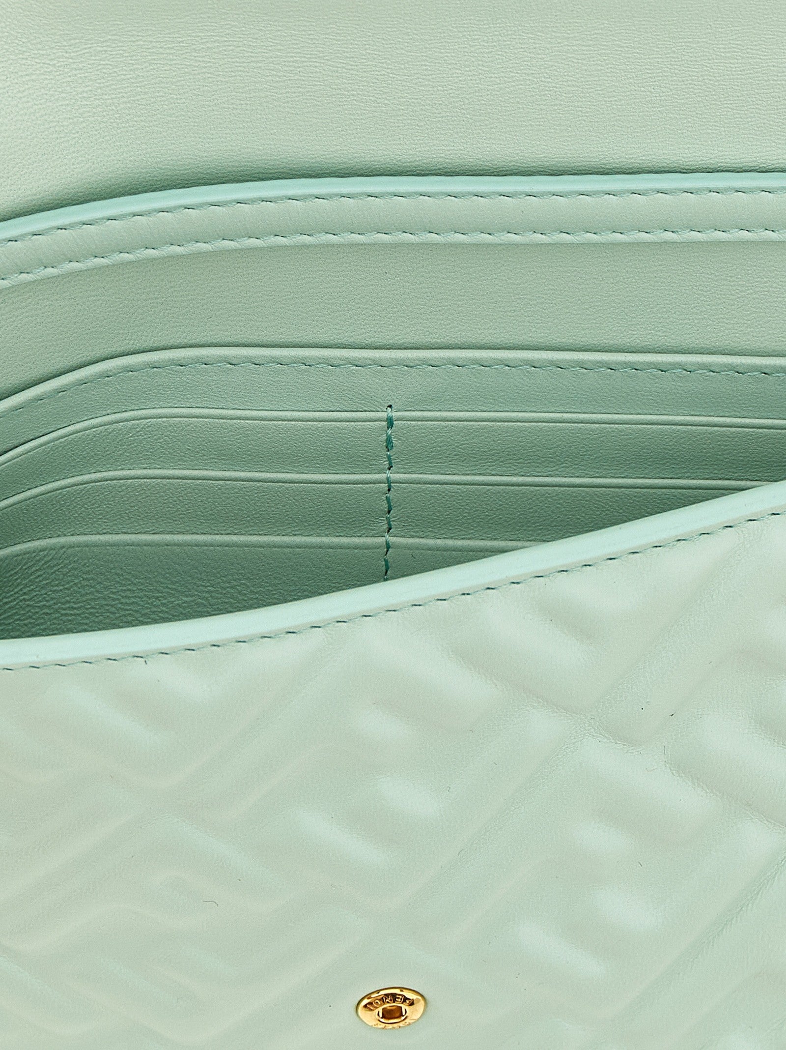 Fendi Baguette Wallet on Chain Green